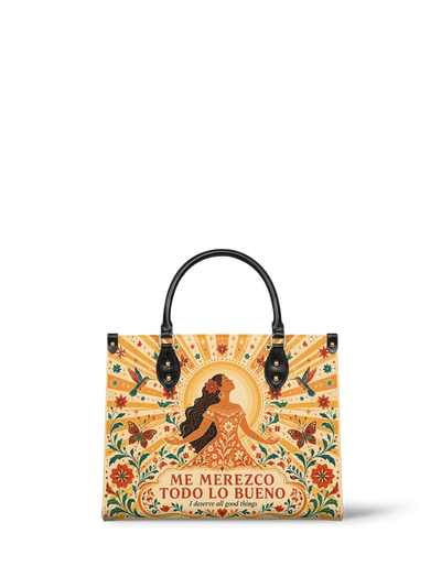 "Me merezco todo lo bueno" ver.4 Leather Handbag
