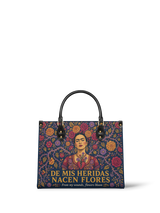 "De mis heridas nacen flores" ver.3 Leather Handbag