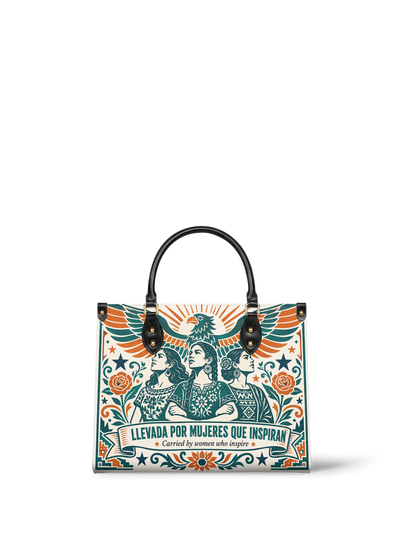 "Llevada por mujeres que inspiran" ver.3 Leather Handbag