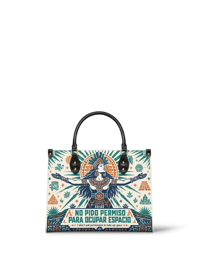 "No pido permiso para ocupar espacio" ver.4 Leather Handbag