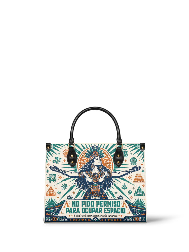 "No pido permiso para ocupar espacio" ver.4 Leather Handbag