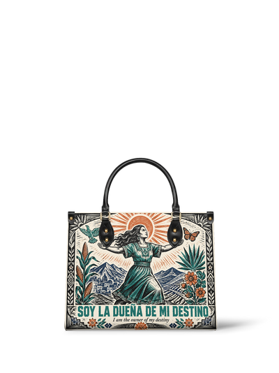 "Soy la dueña de mi destino" ver.2 Leather Handbag