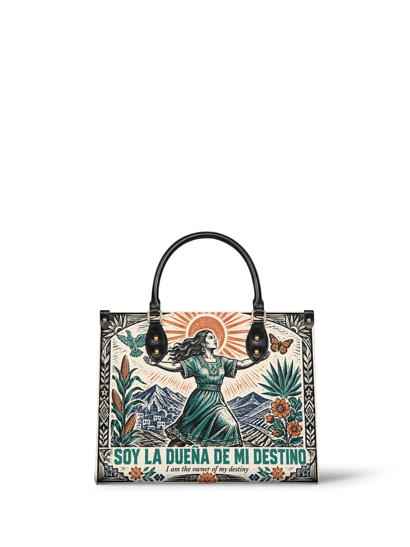 "Soy la dueña de mi destino" ver.2 Leather Handbag