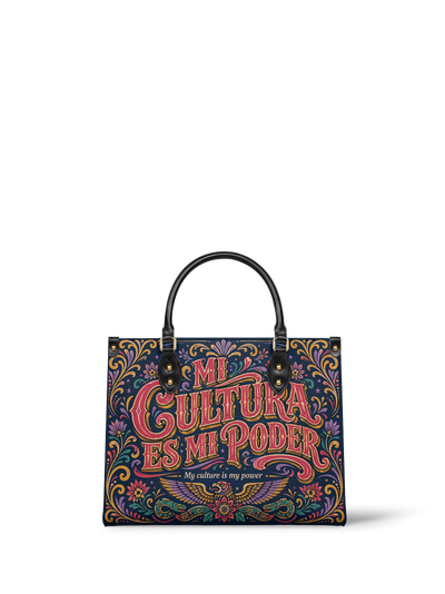 "Mi cultura es mi poder" ver.2 Leather Handbag
