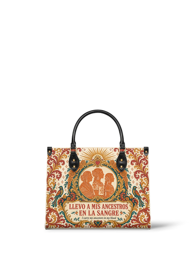 "Llevo a mis ancestros en la sangre" ver.5 Leather Handbag