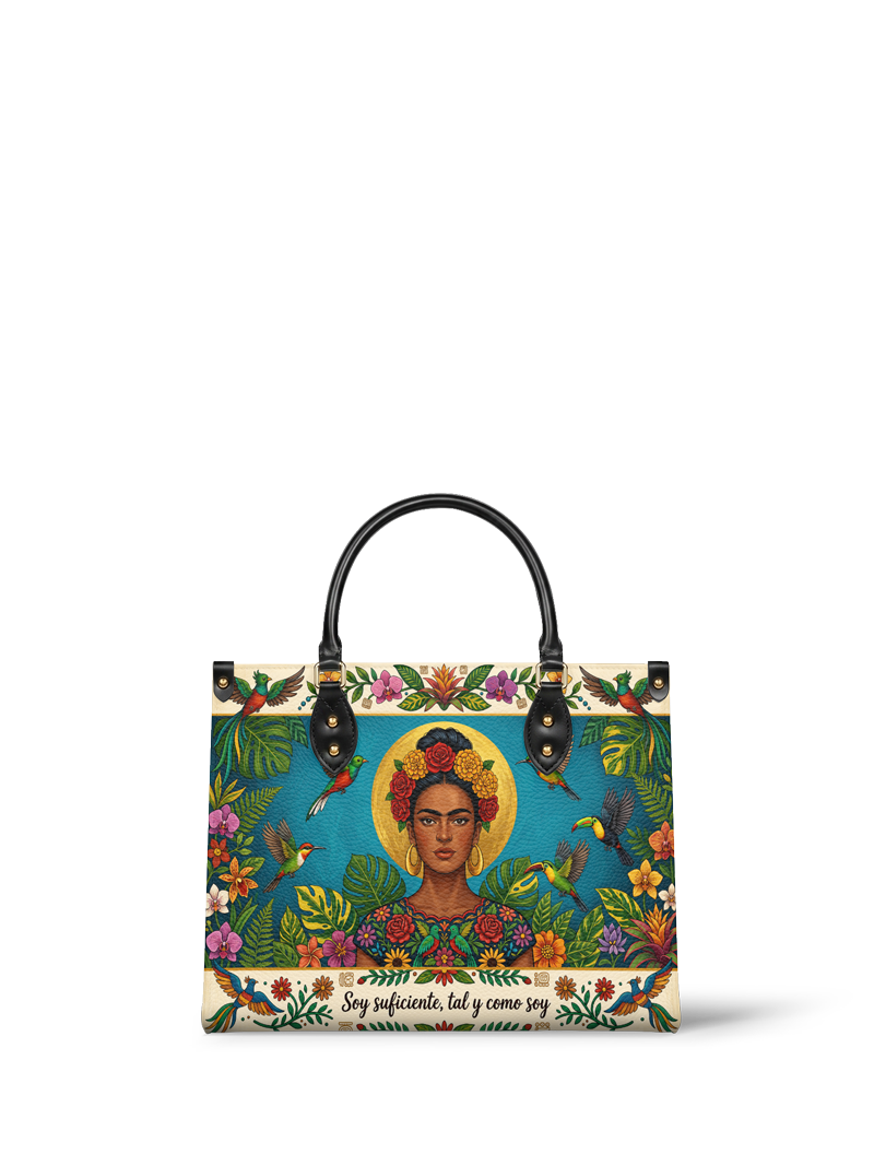 "Soy suficiente, tal y como soy" ver.11 Leather Handbag