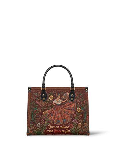 "Nacida de la tierra, hecha para el mundo" ver.5 Leather Handbag