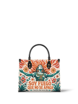 "Soy fuego que no se apaga" ver.4 Leather Handbag