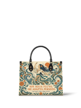 Soy agua fluyo, me adapto, persisto No. 4 Leather Handbag