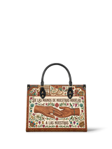 "De las manos de nuestras abuelas a las nuestras" ver.4 Leather Handbag