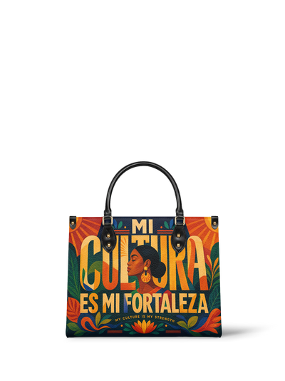 "Mi cultura es mi fortaleza" ver.2 Leather Handbag