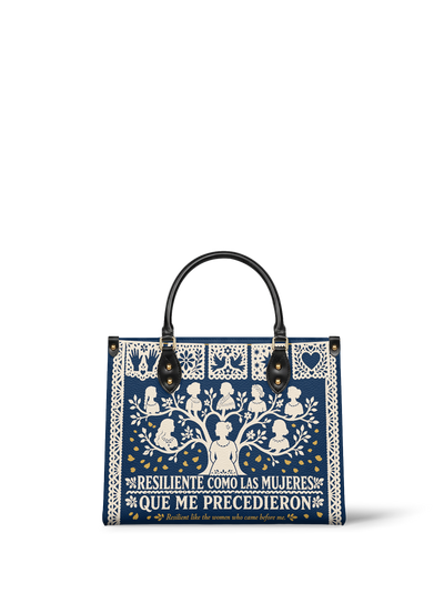 "Resiliente como las mujeres que me precedieron" ver.2 Leather Handbag