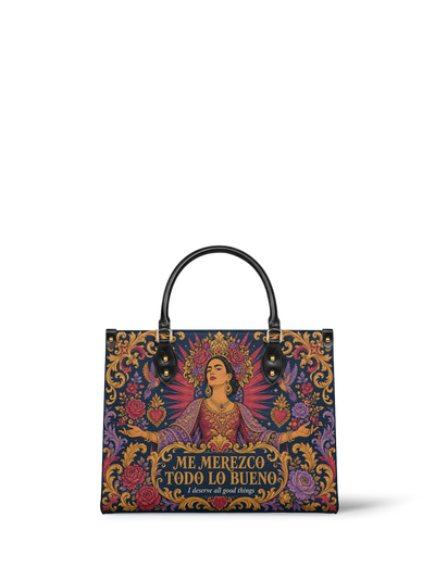 "Me merezco todo lo bueno" ver.2 Leather Handbag