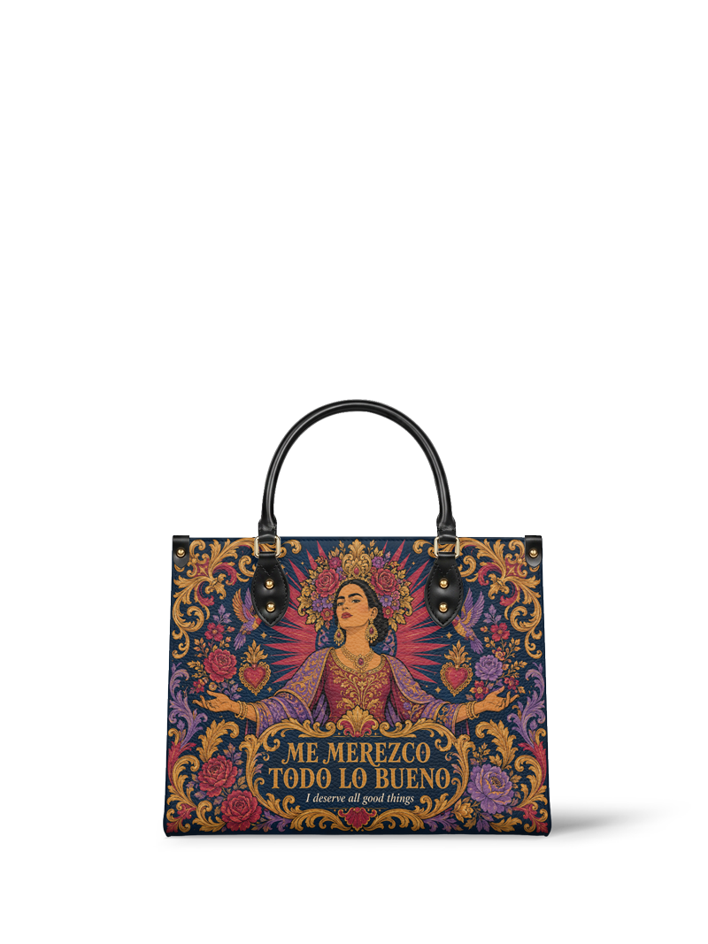 "Me merezco todo lo bueno" ver.2 Leather Handbag