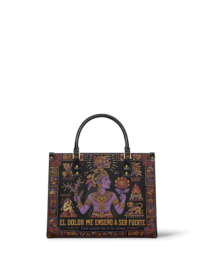 "El dolor me enseñó a ser fuerte" ver.4 Leather Handbag