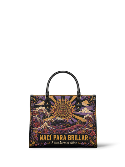 "Nací para brillar" ver.1 Leather Handbag