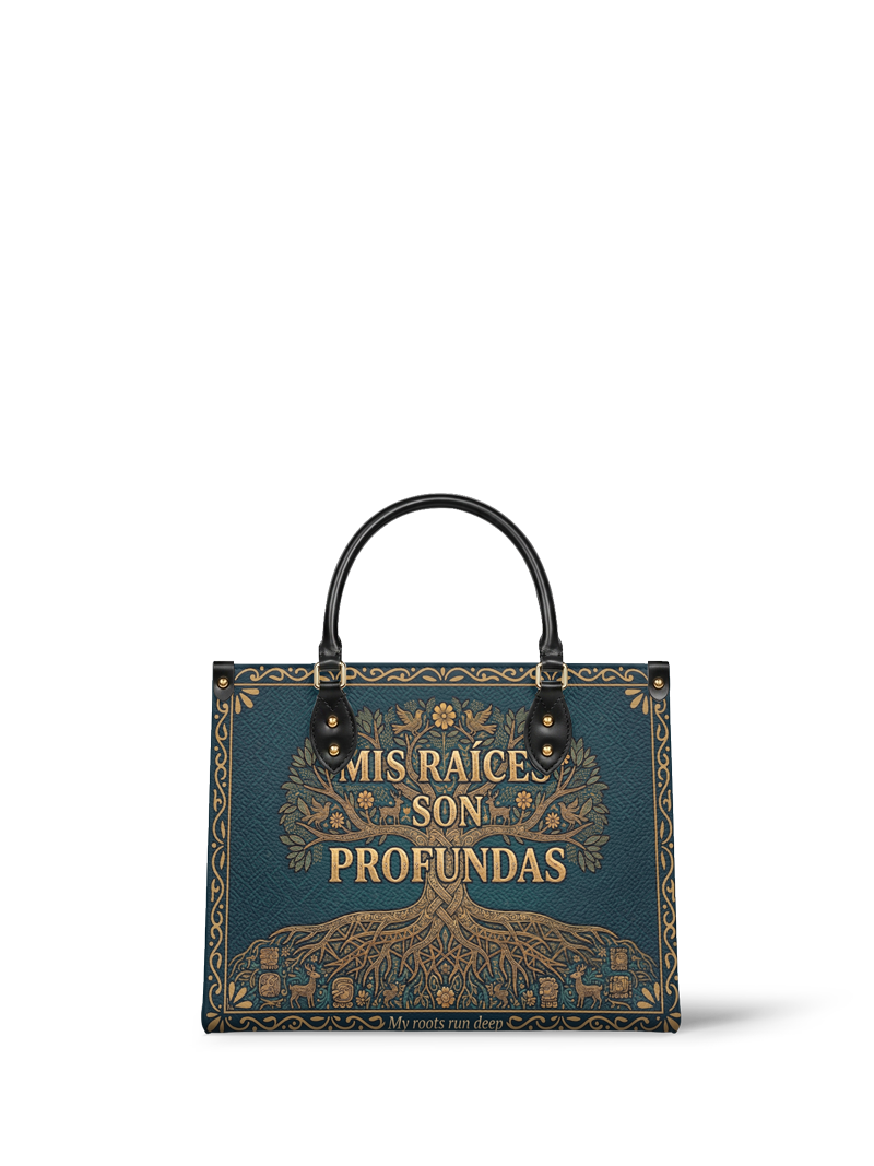 "Mis Raíces son Profundas" ver.2 Leather Handbag