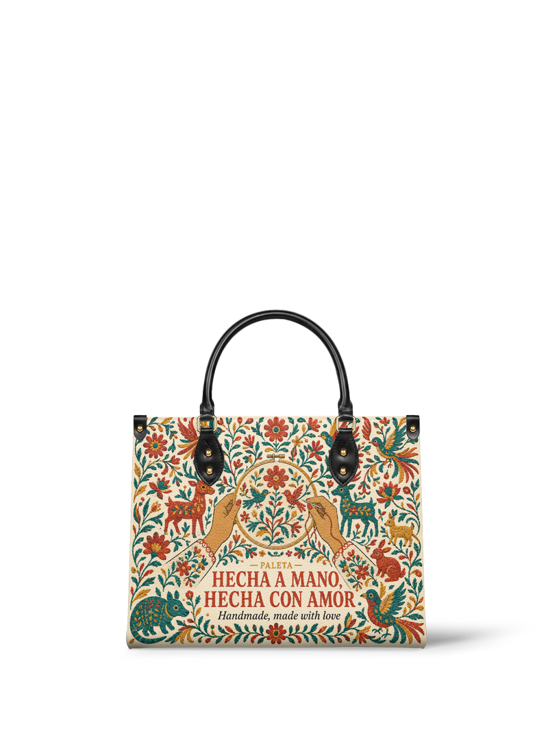 "Hecha a mano, hecha con amor" ver.1 Leather Handbag