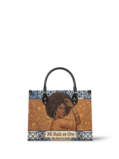 "Mi Raíz es Oro" ver.1 Leather Handbag