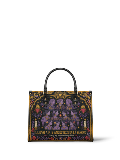 "Llevo a mis ancestros en la sangre" ver.3 Leather Handbag