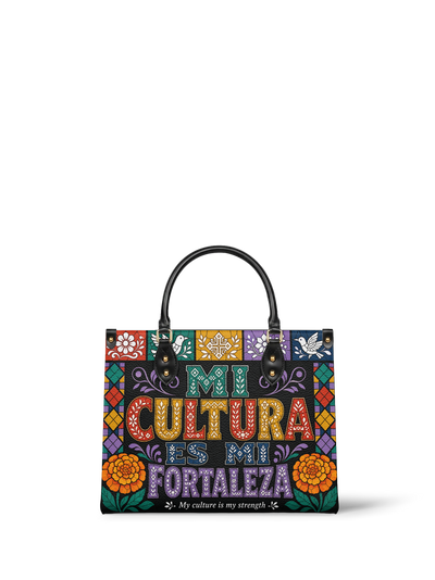 "Mi cultura es mi fortaleza" ver.4 Leather Handbag