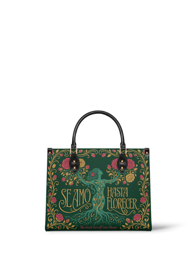 "Se amó hasta florecer" ver.3 Leather Handbag
