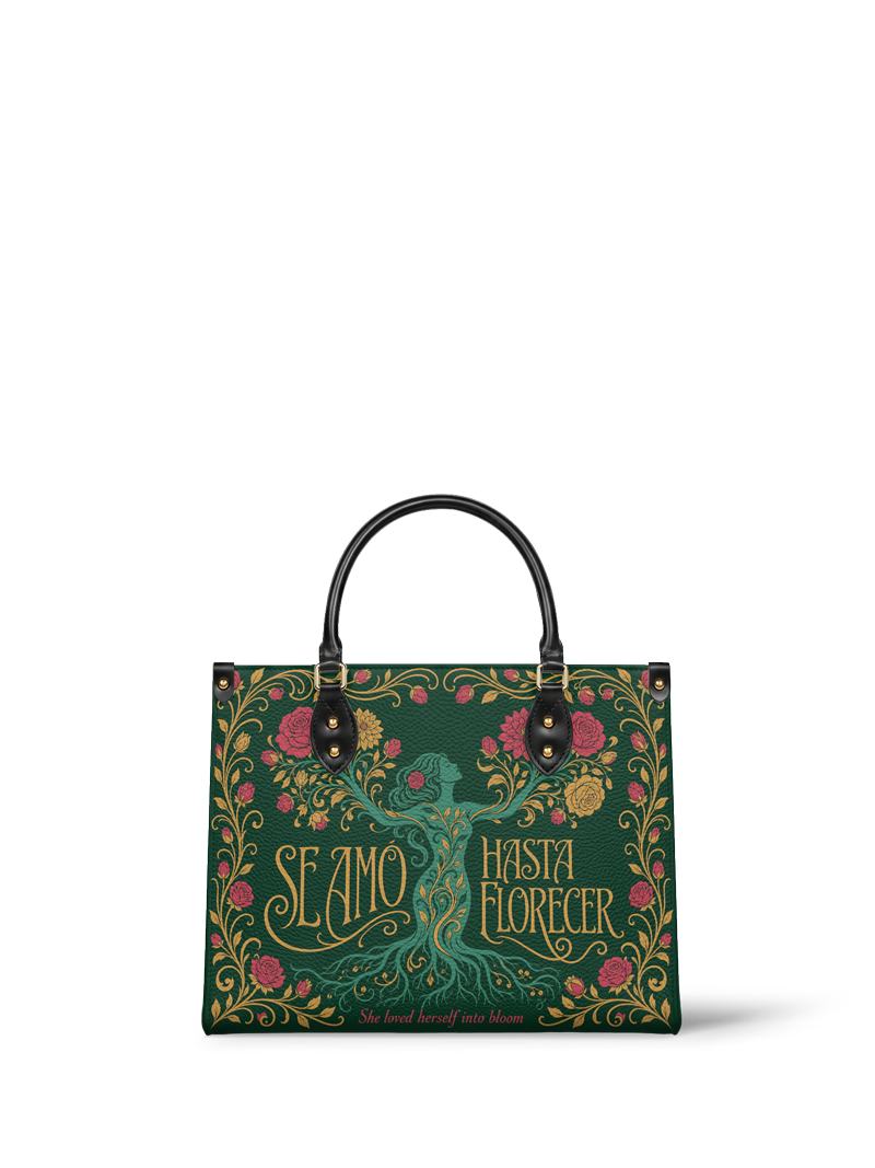"Se amó hasta florecer" ver.3 Leather Handbag
