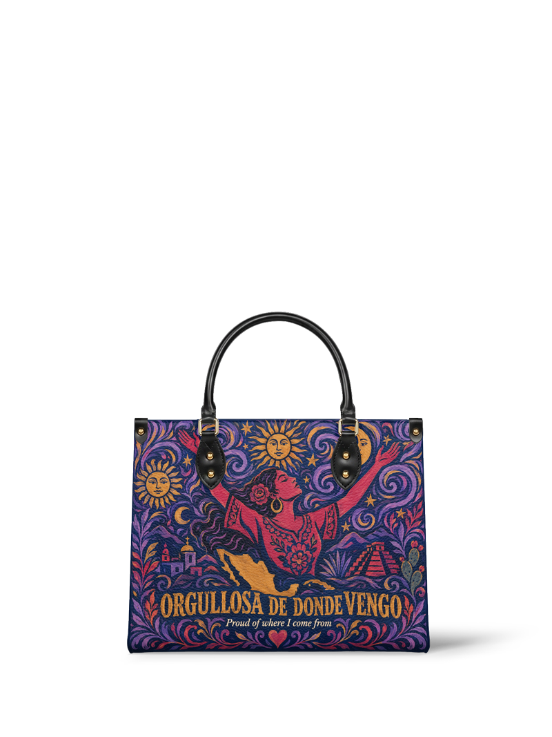 "Orgullosa de donde vengo" ver.5 Leather Handbag