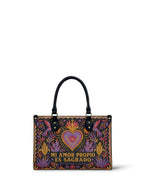"Mi amor propio es sagrado" ver.4 Small Leather Handbag - front view | Paleta Bags