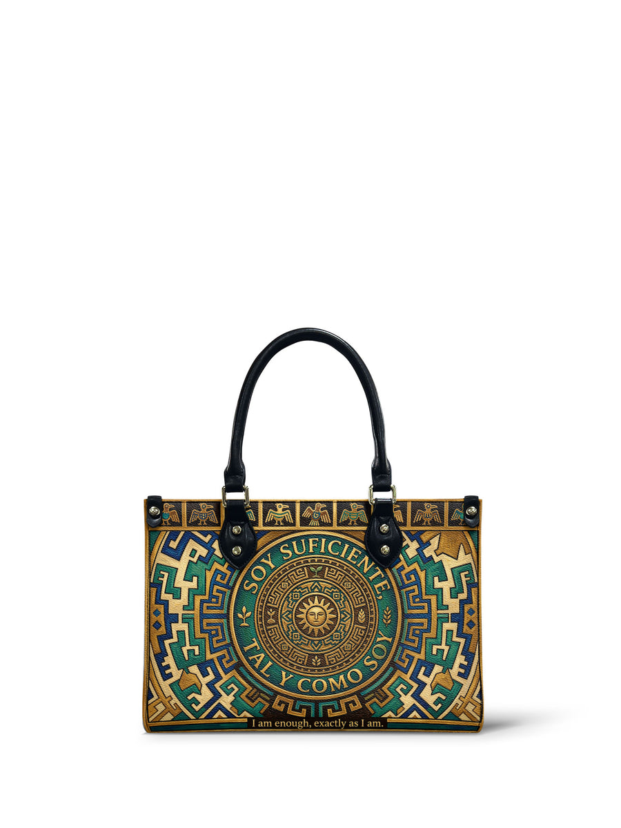 "Soy suficiente, tal y como soy" ver.10 Small Leather Handbag