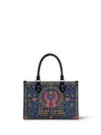 "Hecha a mano, hecha con amor" ver.4 Small Leather Handbag - Paleta Bags front view
