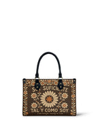 "Soy suficiente, tal y como soy" ver.6 Small Leather Handbag - front view | Paleta Bags