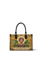 "Se amó hasta florecer" ver.7 Small Leather Handbag - front view | Paleta Bags