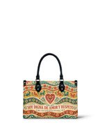 "Otomi Wild Embroidery" ver.1 Small Leather Handbag - front view | Paleta Bags