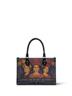 "Llevada por mujeres que inspiran" ver.2 Small Leather Handbag - front view | Paleta Bags