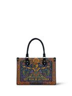 "Soy hija de la tierra" ver.2 Small Leather Handbag - front view | Paleta Bags