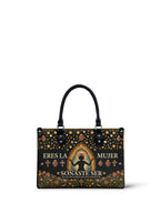 "Eres la mujer que alguna vez soñaste ser" ver.2 Small Leather Handbag - front view | Paleta Bags