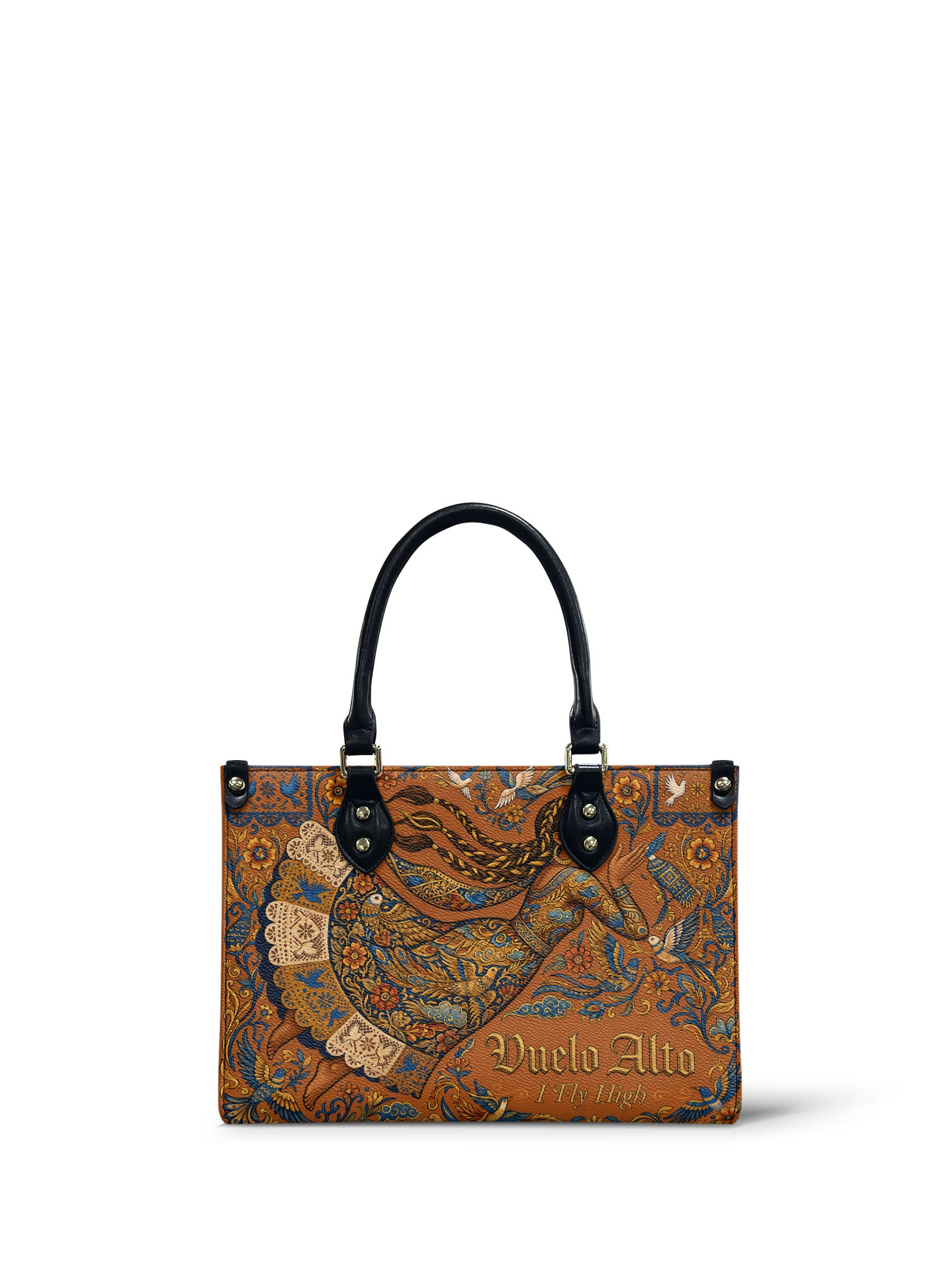 "Vuelo Alto" ver.2 Small Leather Handbag - front view | Paleta Bags