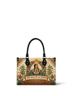 "Soy hija de la tierra" ver.5 Small Leather Handbag - front view | Paleta Bags