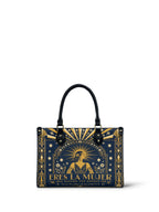 "Eres la mujer que alguna vez soñaste ser" ver.7 Small Leather Handbag - front view | Paleta Bags