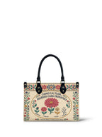 "Como la flor, regreso cada primavera" ver.3 Small Leather Handbag - front view | Paleta Bags