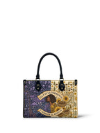 "Ella es la tormenta y también el refugio" ver.2 Small Leather Handbag - front view | Paleta Bags