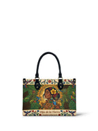 "Soy hija de la tierra" ver.6 Small Leather Handbag - front view | Paleta Bags