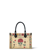 "Se amó hasta florecer" ver.5 Small Leather Handbag - front view | Paleta Bags