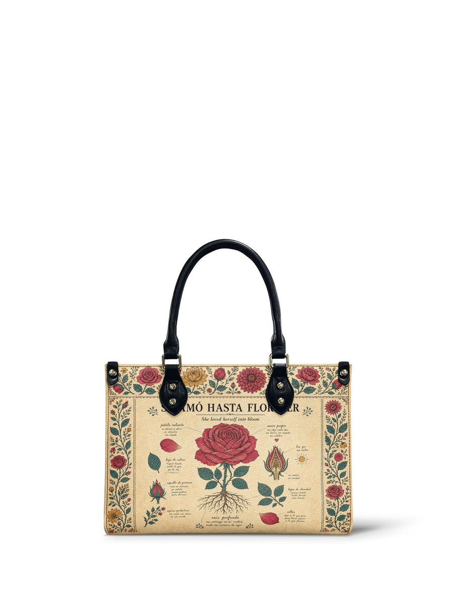 "Se amó hasta florecer" ver.5 Small Leather Handbag
