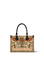 "Raíces profundas, alas libres" ver.3 Small Leather Handbag - front view | Paleta Bags