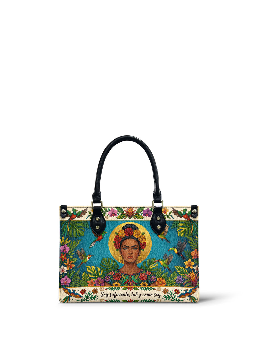 "Soy suficiente, tal y como soy" ver.11 Small Leather Handbag