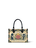 "Sanó en silencio, floreció con fuerza" ver.3 Small Leather Handbag - front view | Paleta Bags
