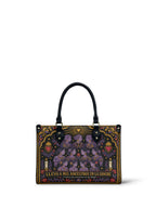 "Llevo a mis ancestros en la sangre" ver.3 Small Leather Handbag - front view | Paleta Bags