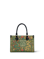 "Suelto lo que ya no me sirve" ver.3 Small Leather Handbag - front view | Paleta Bags